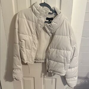 Love Tree Women's Cream Puffer Jacket